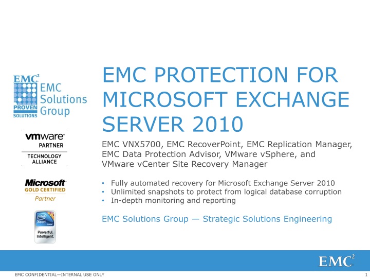 emc protection for microsoft exchange server 2010