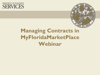 Managing Contracts in MyFloridaMarketPlace Webinar
