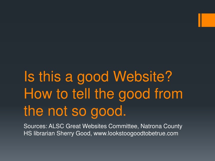 is this a good website how to tell the good from the not so good
