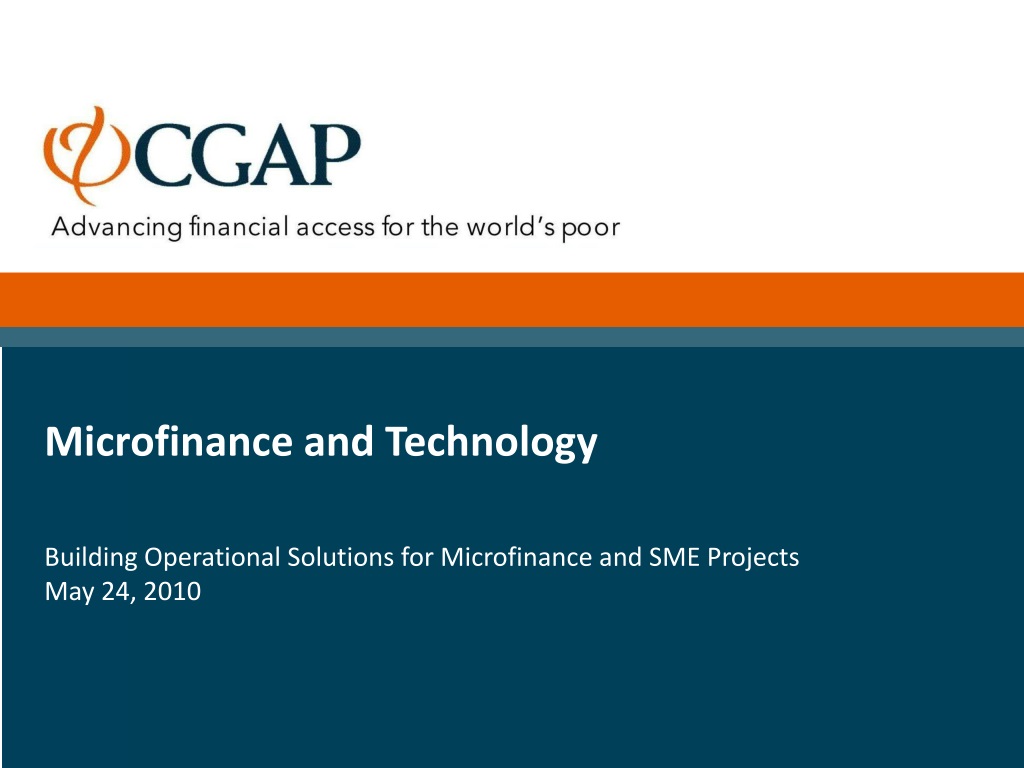 PPT - Microfinance and Technology Building Operational Solutions for ...