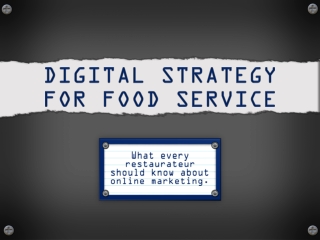 Digital Strategy For Food Service