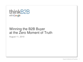 Winning the B2B Buyer at the Zero Moment of Truth
