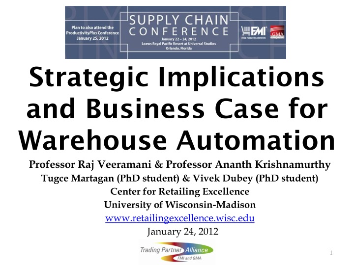 strategic implications and business case for warehouse automation