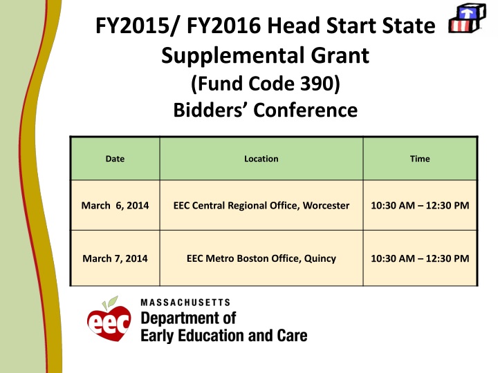 fy2015 fy2016 head start state supplemental grant fund code 390 bidders conference