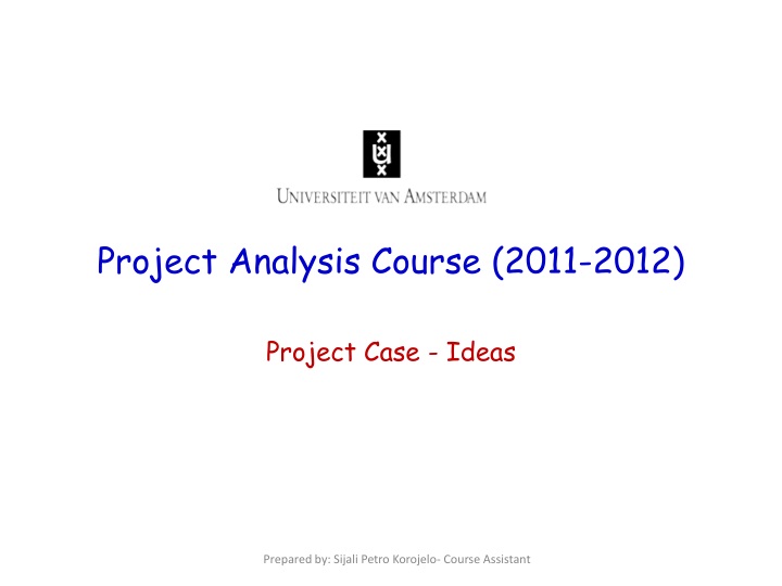 project analysis course 2011 2012