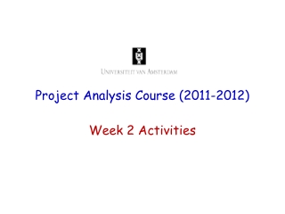 Project Analysis Course (2011-2012)