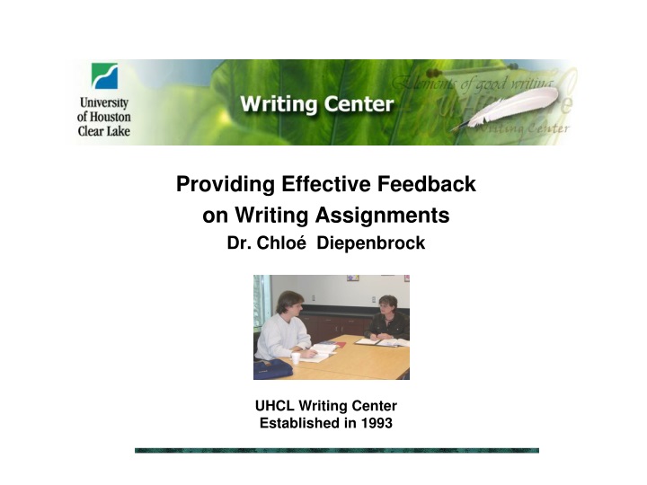 providing effective feedback on writing assignments dr chlo diepenbrock