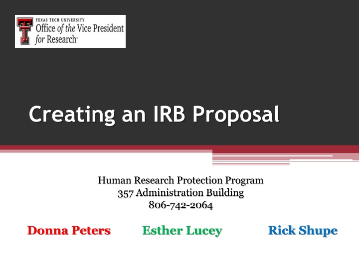 creating an irb proposal