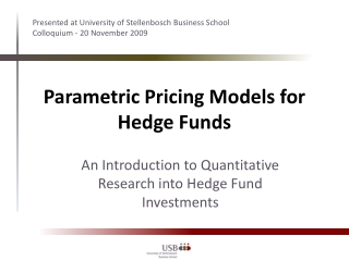 Parametric Pricing Models for Hedge Funds