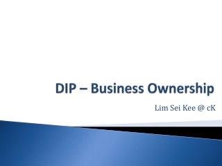 DIP – Business Ownership