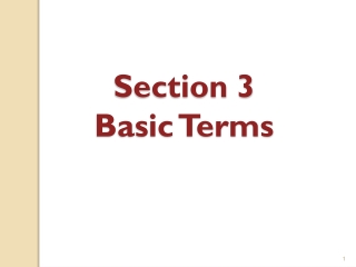 Section 3 Basic Terms