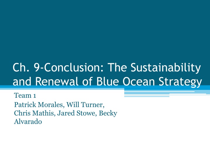 ch 9 conclusion the sustainability and renewal of blue ocean strategy