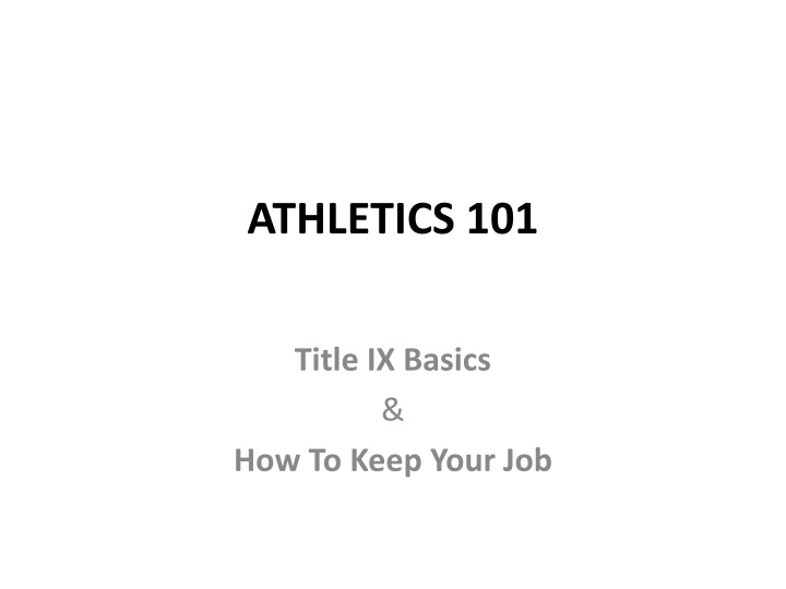 athletics 101