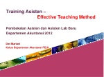 Training Asisten – 			Effective Teaching Method - slide 1