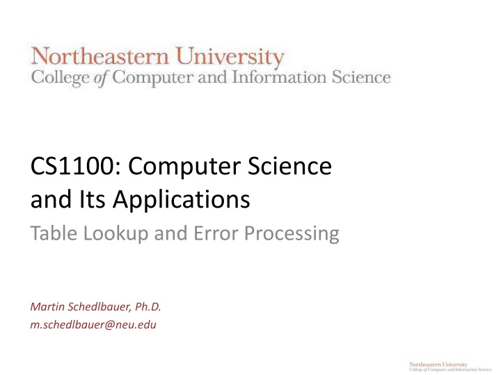 cs1100 computer science and its applications