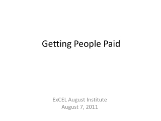 Getting People Paid