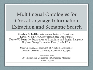 Multilingual Ontologies for Cross-Language Information Extraction and Semantic Search