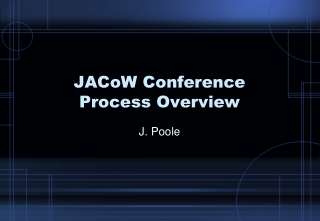 JACoW Conference Process Overview