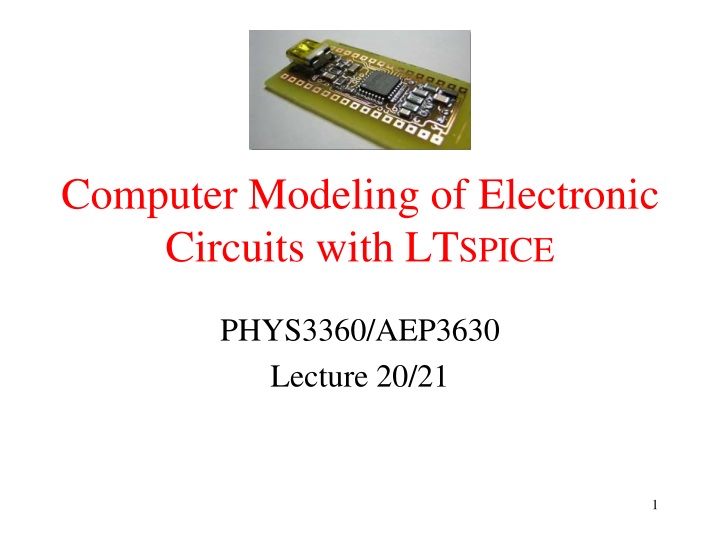 computer modeling of electronic circuits with lt spice