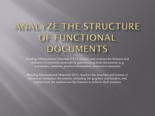 Analyze the Structure of Functional Documents