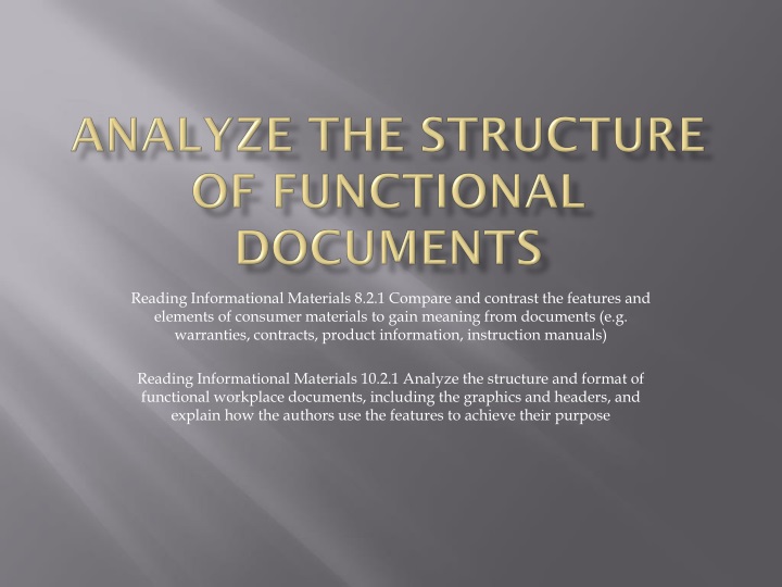 analyze the structure of functional documents