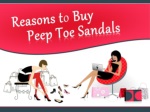 Benefits of Peep Toe Sandals for Women
