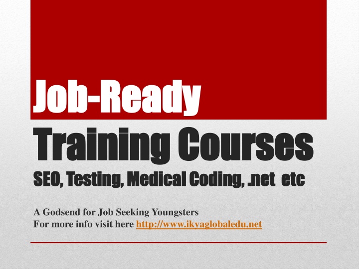 job ready training courses seo testing medical coding net etc