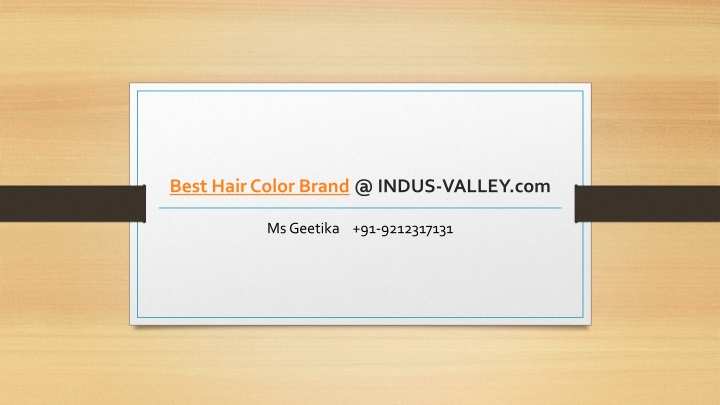 best hair color brand @ indus valley com