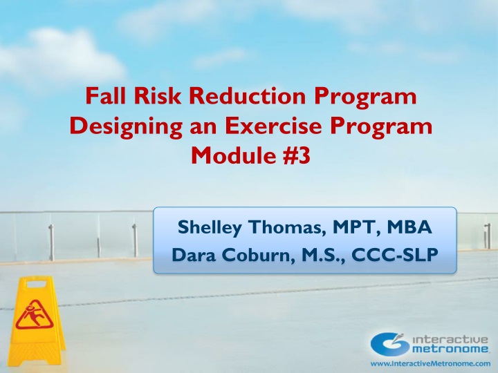 fall risk reduction program designing an exercise program module 3
