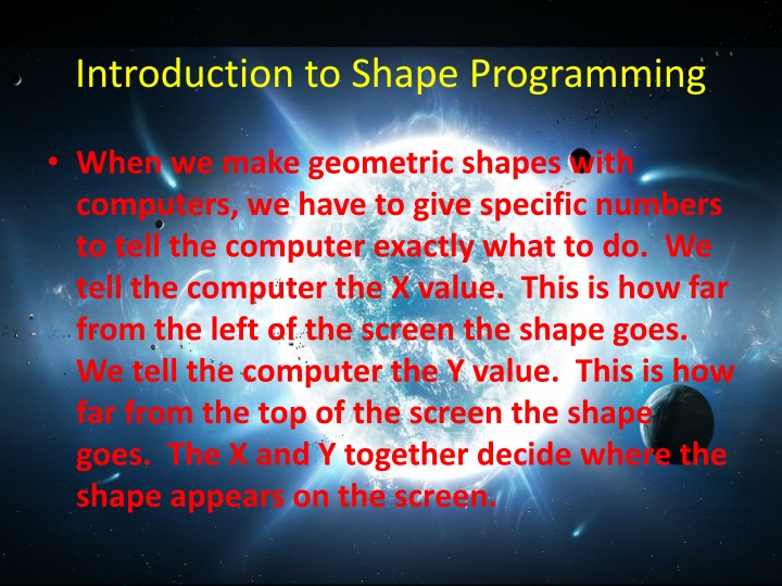 introduction to shape programming