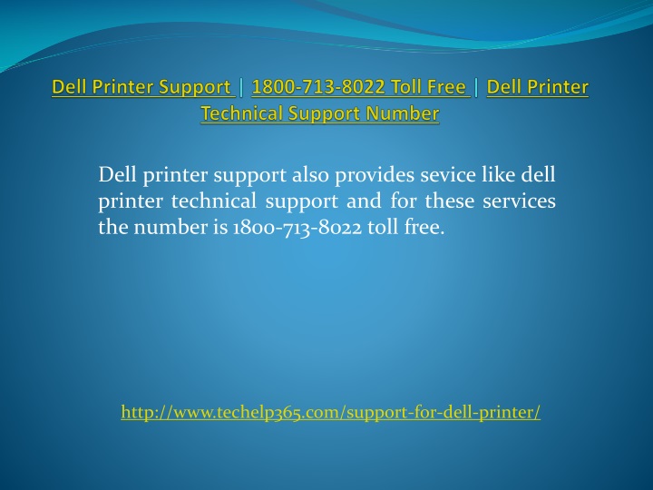 dell printer support 1800 713 8022 toll free dell printer technical support number