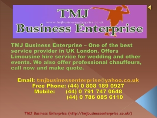 Luxury Wedding Cars London - TMJ Business Enterprise