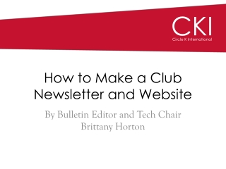 How to Make a Club Newsletter and Website