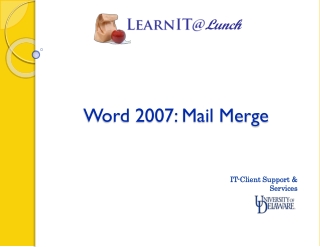 Word 2007: Mail Merge