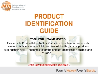 PRODUCT IDENTIFICATION GUIDE