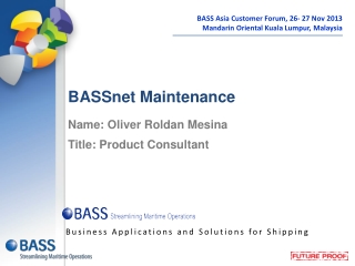 BASSnet Maintenance