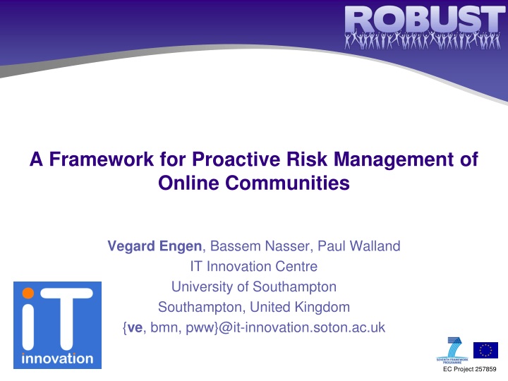 a framework for proactive risk management of online communities