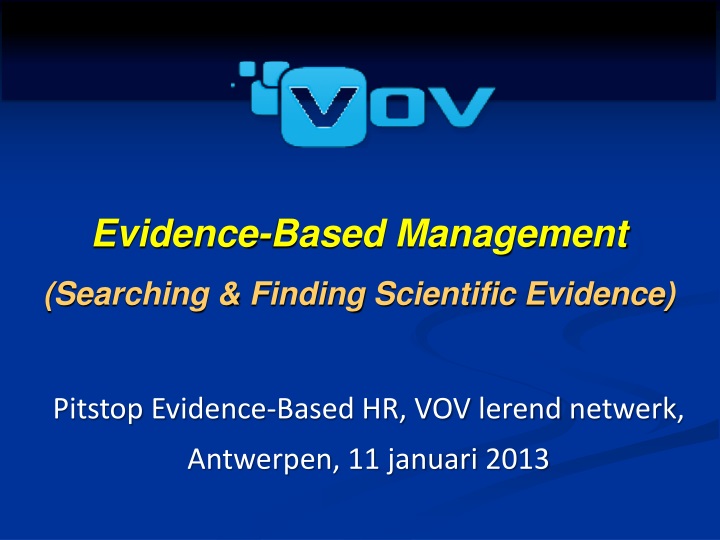evidence based management s earching finding