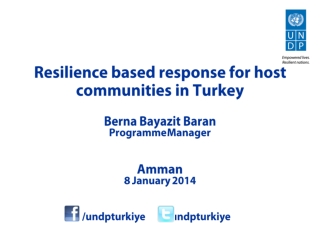 Berna Bayazit Baran Programme Manager Amman 8 January 2014