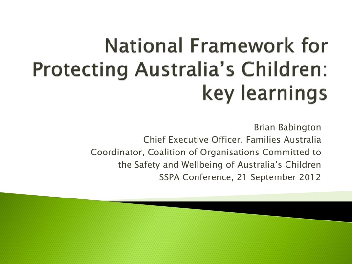national framework for protecting australia s children key learnings