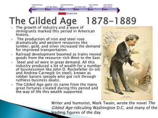 The Gilded Age 1878-1889