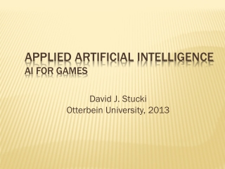 Applied Artificial Intelligence AI for Games