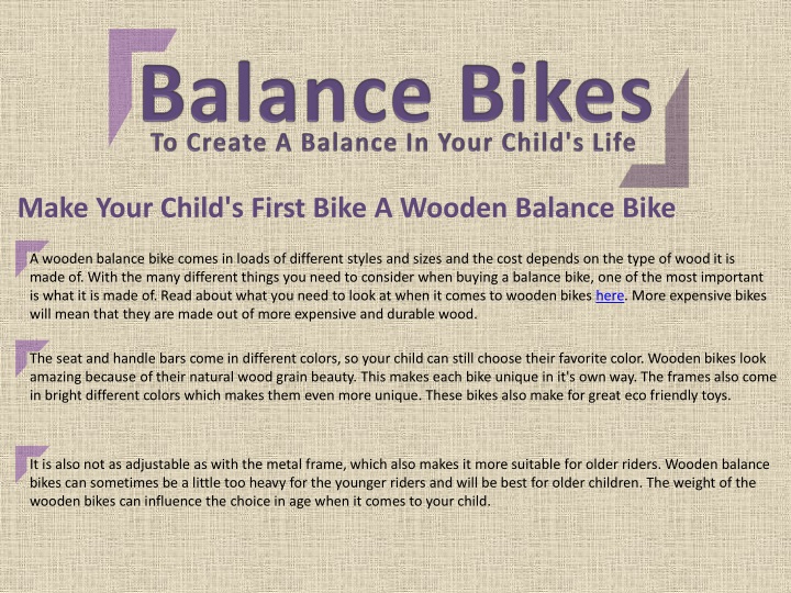 make your child s first bike a wooden balance bike