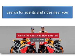 Search for events and rides near you