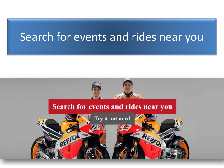 search for events and rides near you