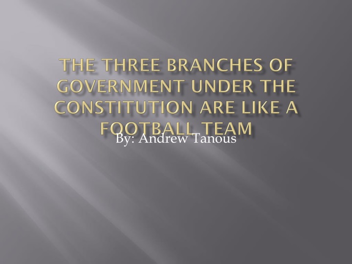 the three branches of government under the constitution are like a football team