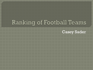Ranking of Football Teams