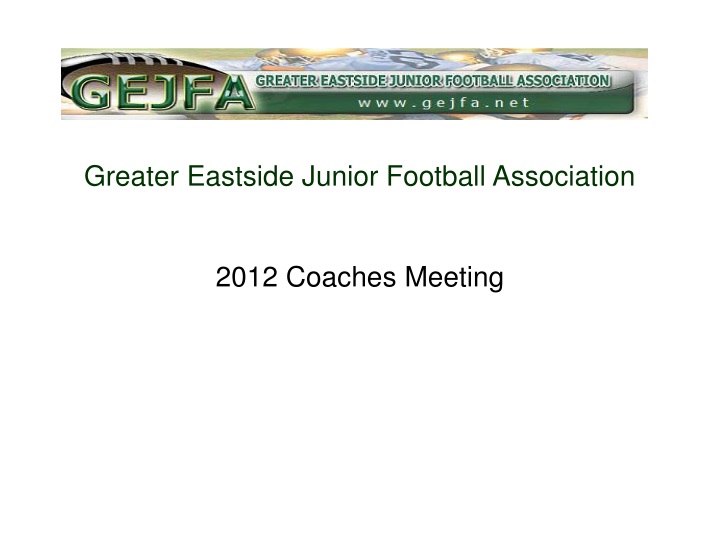 greater eastside junior football association 2012 coaches meeting