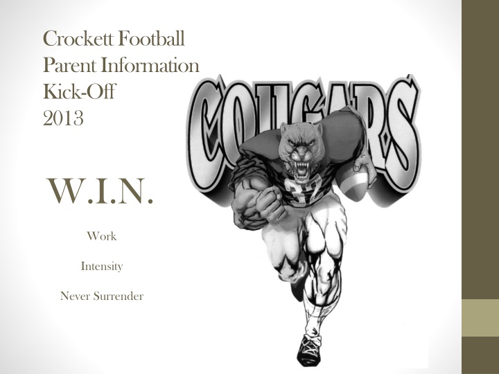 crockett football parent information kick off 2013