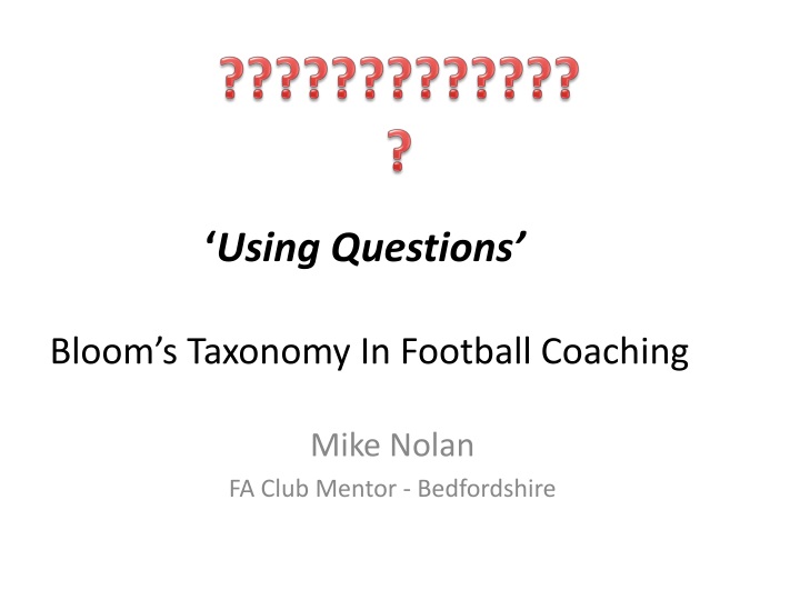 using questions bloom s taxonomy in football coaching